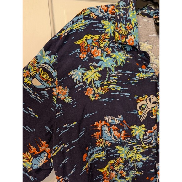 Star Wars Men’s XL Hawaiian Shirt | Tropical Aloha Print Button Up | Navy Blue - Picture 9 of 13